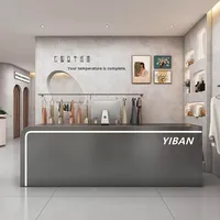 Comptoir de bar, table de salon de beauté, salon de coiffure, magasin de vêtements, design minimaliste moderne, personnalisable, MDF de niveau E1, comptoir de réception