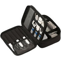 Organisateur de câbles de voyage pour salon, étui double couche pour accessoires électroniques, sac de rangement portable pour cordons et chargeurs
