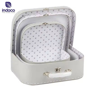 Vintage sewn cardboard <b>suitcase</b>, newborn clothing set gift <b>box</b>, baby gift packaging storage <b>box</b> wholesale - Product Image 3