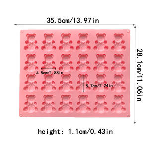 24 cavités grand moule ours gommeux grand ours moule à crayons pour brownie <span class=keywords><strong>muffin</strong></span> <span class=keywords><strong>chocolat</strong></span> ganache gelée pralines caramels moule à bonbons - Product Image 3
