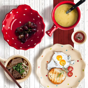 Juegos de vajilla de cocina clásica, cuenco de cerámica, platos de cena de porcelana pintados a mano - Product Image 4