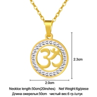 Mode ronde hindoue bouddhiste AUM OM acier inoxydable pendentif collier hindouisme Yoga inde Sport de plein air femmes Bijoux