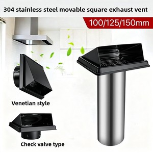 Capot de ventilation extérieur en acier inoxydable 304 à double couche, carré, pour <span class=keywords><strong>sortie</strong></span> d'échappement, résistant à la pluie et au vent - Product Image 2