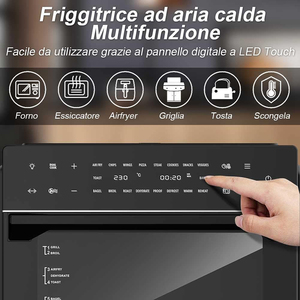 <span class=keywords><strong>Forno</strong></span> Elettrico ad Aria Calda da 30L 1800W, Elettrodomestico da <span class=keywords><strong>Cucina</strong></span> in Acciaio Inossidabile, <span class=keywords><strong>Forno</strong></span> a Convezione per Pizza <span class=keywords><strong>con</strong></span> 4 Accessori - Product Image 5