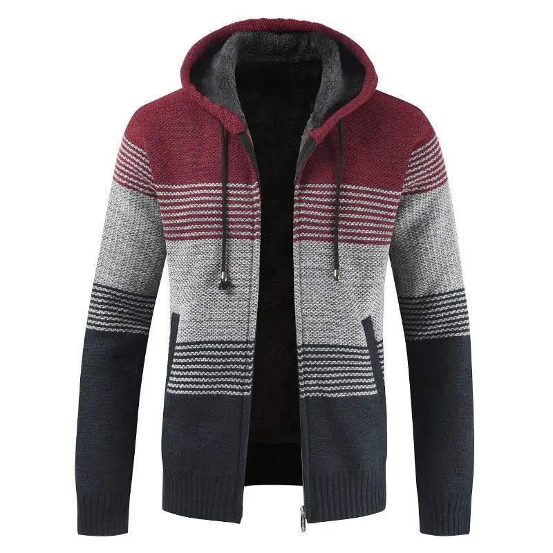 Chaqueta de felpa pesada para hombre, abrigo cálido de invierno de alta calidad con cremallera completa, Sudadera con capucha de talla grande