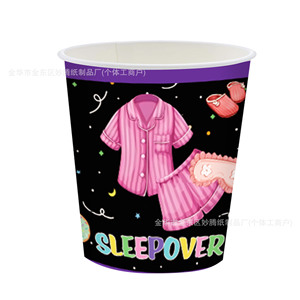 Girl's Pajamas <b>Disposable</b> Tableware Set Party Supplies Paper <b>Plates</b> Cups Napkins Sleepover Theme - Product Image 5