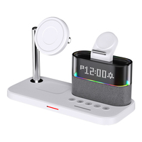 Station de charge sans fil magnétique 3 en 1 pour iPhone 15/14/13/12/Apple Watch9/8/7/6/5/4/3/2/1/SE/Ultra Alarm accessoires d'éclairage