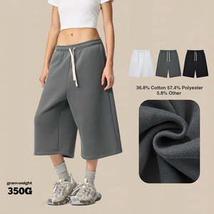 Unisex 350G dei pesi massimi di alta qualità con cintura elastica Casual a gamba larga in pile <span class=keywords><strong>pantaloni</strong></span> della <span class=keywords><strong>tuta</strong></span> <span class=keywords><strong>Capri</strong></span> <span class=keywords><strong>pantaloni</strong></span> della <span class=keywords><strong>tuta</strong></span> larghi - Product Image 1