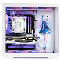 Caja de ordenador de Torre completa personalizada, caja de Metal 360 con refrigeración por agua, vista al mar, soporte para habitación, caja de personaje de Anime