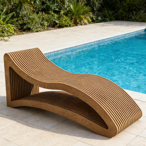 Silla de Descanso de Madera para Exteriores, Silla de Jardín, Silla de Descanso Nórdica para <span class=keywords><strong>Piscina</strong></span>, Playa, Resort, Villa - Product Image 2