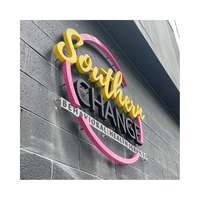 Enseigne personnalisée avec logo d'entreprise, décoration intérieure, autocollant mural 3D, lettres métalliques 3D, enseignes commerciales extérieures