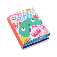 Lot de notes autocollantes mignonnes et variées dans un carnet compact rembourré, six motifs et tailles assorties, produits de bureau de qualité supérieure avec points Velcro