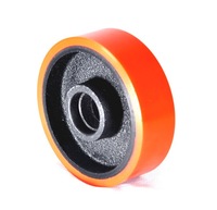 Roue pivotante industrielle à double roulement à billes en polyuréthane massif avec noyau en fer, 100x32mm, charge 180KG, produits d'usine source