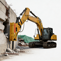 Casse-roche hydraulique latéral durable TUOSHI pour excavatrices de 1 à 50 tonnes, pression de travail de 160 à 180 bars, pour le creusement de fossés routiers