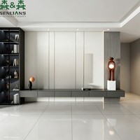 Mueble de TV Moderno Personalizado SLS, Centro de Entretenimiento con Iluminación LED, Almacenamiento Integrado y Consola Multimedia para Montar en la Pared