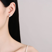 Boucles d'oreilles en argent S925 avec perles de moissanite, design croix, simples, pour femmes, bijoux de mariage et de fête, vente en gros, personnalisation