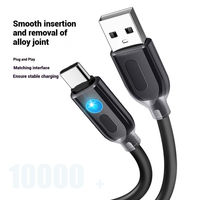 Charge rapide USB C Led Light 120W Câble de charge de données Câble de chargeur pour iPhone Android