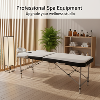 Table de massage pliante professionnelle en aluminium, large, pour spa et soins du visage