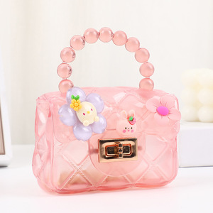 Schattige Portemonnee Slot Knop Kleine Vierkante Handtassen Voor Kinderen Meisjes Bloem Kinderen Schouder Crossbody Tassen Goedkope Groothandel - Product Image 3