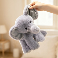 Peluche d'éléphant personnalisée OEM ODM, réplique artistique 1:1, poupée d'éléphant gris en peluche douce, peluche personnalisée pour souvenir de marque
