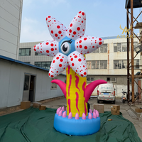 Ballon gonflable en forme de fleur de dessin animé de 4 m pour la décoration de parcs, jardins et camping-casernes