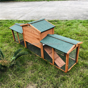 SDR003-D en bois lapin <span class=keywords><strong>clapier</strong></span> lapin Cage parc pour animaux de compagnie enceinte de maison avec boîtes de course double face - Product Image 2