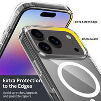 Nouvelle coque de téléphone transparente en gros pour iPhone 17 Series, coque de téléphone transparente en PC+TPU pour iPhone 16 15 14 13 Pro Max