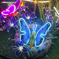 Momovalley Nouvelle Conception Décoration d'événements de mariage colorée, Lampe à motif 3D LED dynamique en forme d'ailes de papillon pour festivals