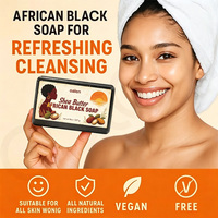 Savon noir africain Luxfume, beurre de karité brut, végan, contrôle du sébum, nettoyage en profondeur, hydratant, barre pour une peau éclatante, fait à la main, sans produits agressifs