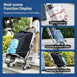 Carrito de Compras Resistente para Subir Escaleras - Carrito con Asiento Plegable y Marco de Aluminio Reforzado - Product Image 6
