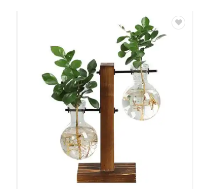 Террариум, Гидропонные вазы для растений, винтажный цветочный горшок, прозрачная ваза с деревянной рамкой, стеклянный Настольный Декор для растений, бонсай