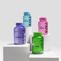 Flacons vides en plastique PET rose pour capsules et pilules, 120CC, 150CC, 175CC, 250CC, pour compléments alimentaires et soins de santé