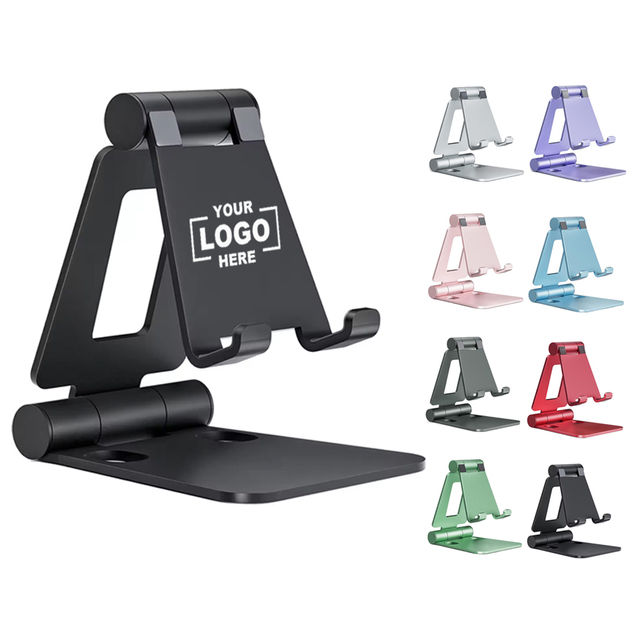 Wholesale Custom Adjustable Aluminum Alloy Phone Holder Folding Portable Tablet Holder for Phone Tablet Desktop