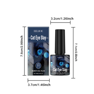 Esmalte de <span class=keywords><strong>uñas</strong></span> de ojo de gato transparente azul y negro, acabado de gelatina, fórmula suave a base de agua para el cuidado de manos y pies - Product Image 1