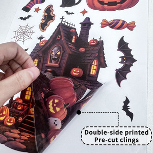Adhesivos Decorativos para Ventanas <span class=keywords><strong>de</strong></span> Halloween, Calcomanías <span class=keywords><strong>de</strong></span> Fantasmas, Calabazas Malvadas, Murciélagos, Gatos Negros, Adhesivos Reutilizables para Decoración <span class=keywords><strong>de</strong></span> Fiestas <span class=keywords><strong>de</strong></span> Halloween - Product Image 6