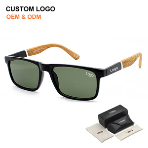 New Board Wholesale Wood Fashion Customize Logo Men's <b>Square</b> Frame High Quality Design <b>Sunglasses</b> With UV400 Protection - Product Image 1