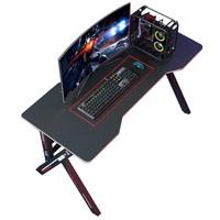 Bureau de jeu ergonomique G2 pour configuration PC, grand espace de travail, table d'ordinateur avec gestion des câbles