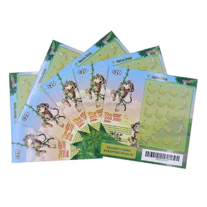 Stampa di biglietti della lotteria vincenti con Design gratuito della carta da gioco gratta e vinci della lotteria del modello personalizzato