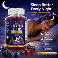 Gummies OEM à marque privée 5-HTP pour le sommeil, 6mg de mélatonine, GABA, magnésium, B6, soutien relaxant nocturne, 60 unités