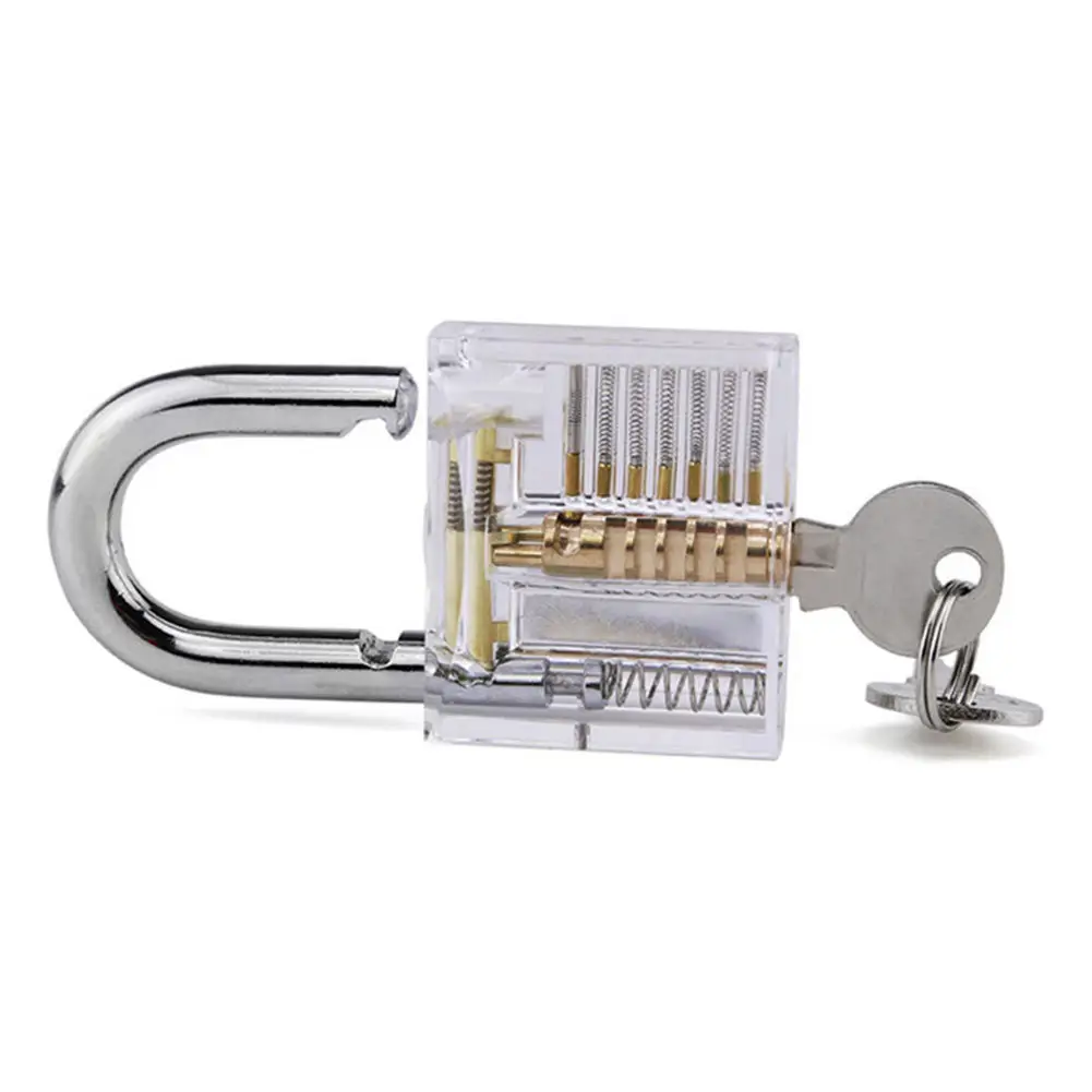 XMM Factory Steel material locksmith tools security unlocking picking set tools with transparent padlock for beginner XMM-8810