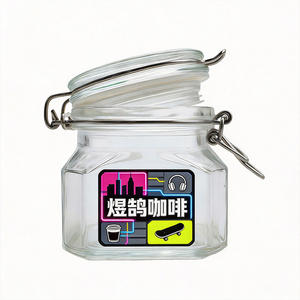 Pot en verre de qualité supérieure de 200 ml avec couvercle à clip pour aliments, café, miel, thé, sauce, etc. - Product Image 3