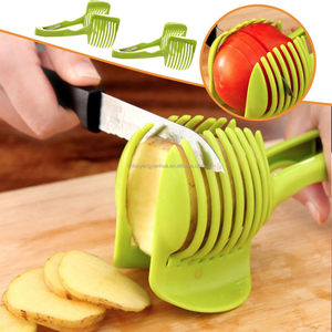 <span class=keywords><strong>Gadgets</strong></span> de ayuda de corte de mano multiusos para cocina, Manual rebanador de tomate, cortador de limón, herramientas para frutas y verduras, soporte incluido - Product Image 5