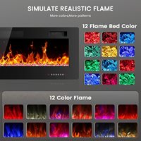 Cheminée électrique ultra-mince Kalsubo de 50 pouces, à encastrer au mur, avec chauffage 750W/1500W, couleur de flamme réglable, minuterie et télécommande