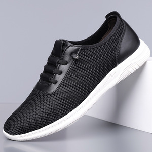 Zapatos de malla para hombre, sin cordones, transpirables, ligeros, estilo casual para caminar, color gris y negro - Product Image 4