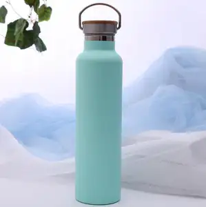 750ml En acier Inoxydable bambou bouteille avec Unibody Bouchon En Bambou, Bambou Brossé en acier inoxydable Klean Kanteen Bouteille D'eau,