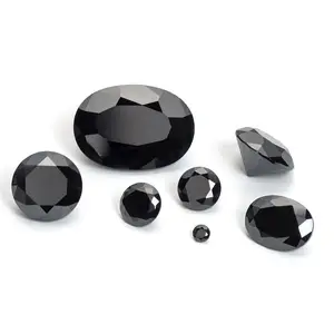 Rarity Factory Directsale Custom Wholesale Making Machine Cut Cz Stones Black Cubic Zirconia For Jewelry