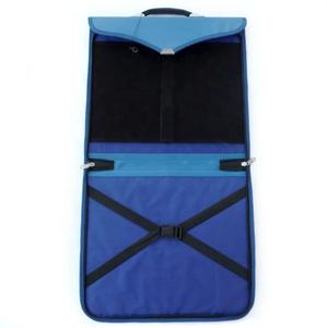 High Quality Soft Blue Leather Masonic Apron <b>Case</b> with Embroidered Beads & Magnetic <b>Sew</b>-On Badge Quality Mason Apron <b>Case</b> - Product Image 3