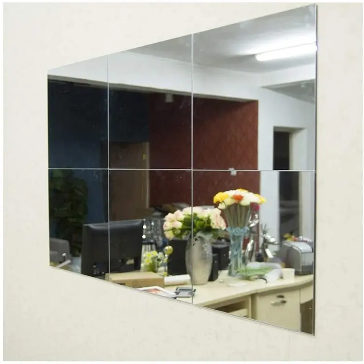 2021 personnalisé acrylique miroir fenêtre bâton adhésif animal de compagnie décor à la maison non verre miroir autocollant pour salle de bain déco moderne