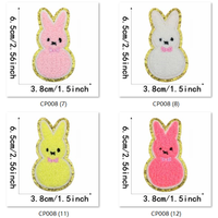 Beste Kwaliteit Kleding Letter Patch Easter Day Lovertjes Letter Patch Kleurrijke Konijn Chenille Patches
