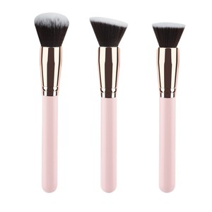 Makeup Brush Set Flat Synthetic Hair <b>Foundation</b> Face Makeup Tools Plastic Handle Ferrule Design - Product Image 5